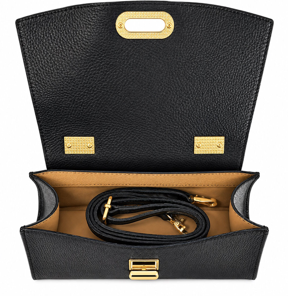 Structured Handbag in Genuine Dollaro Leather - Made in Italy - Art. 26153