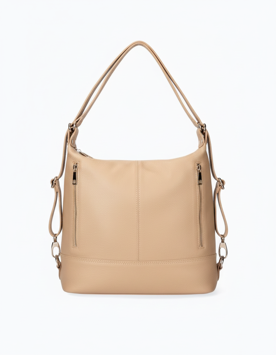 Soft Handbag and Backpack in Genuine Dollar Leather - Made in Italy - Art. 24018