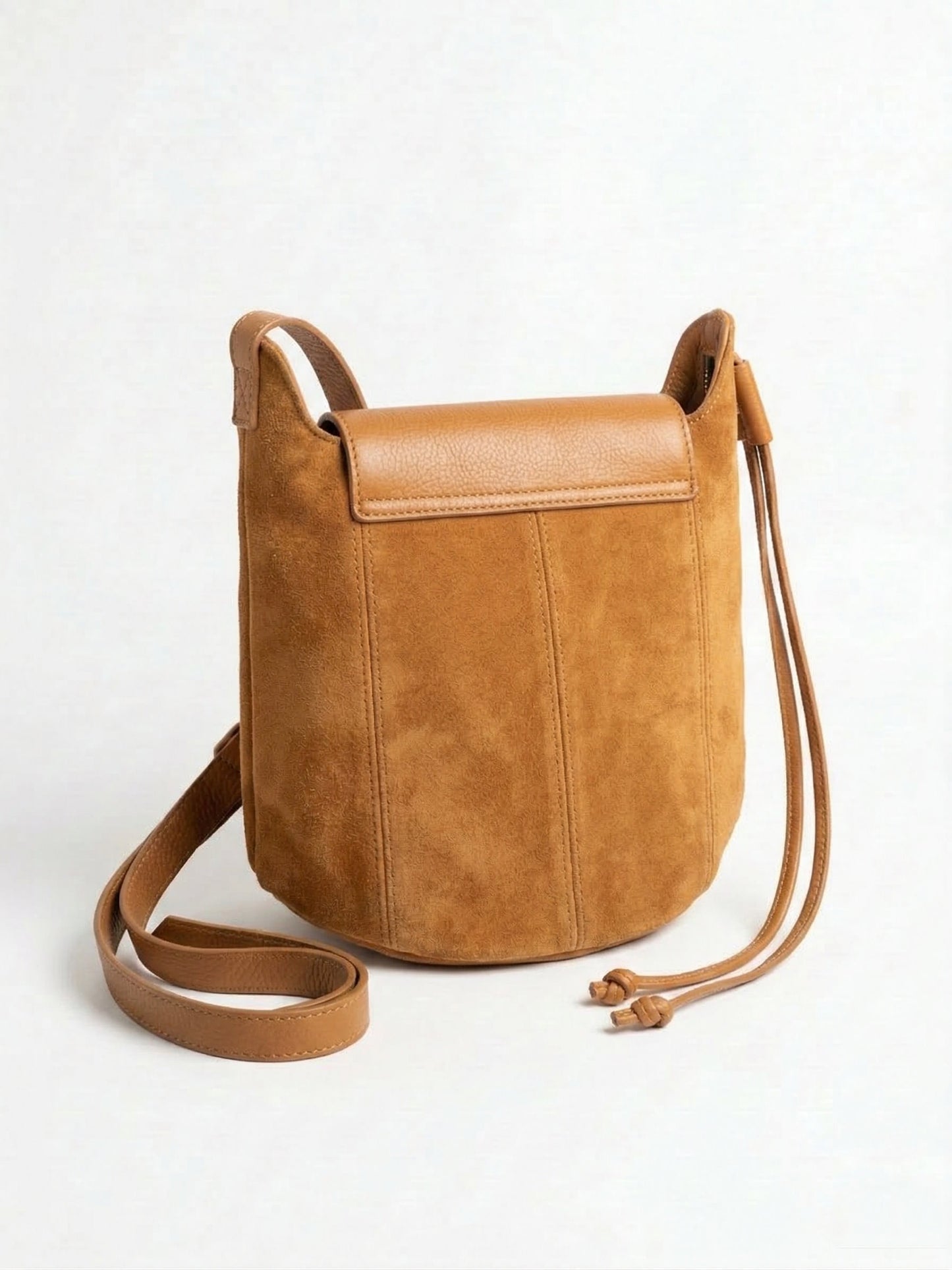 Soft Shoulder Bag in Genuine Suede and Dollaro Leather - Made in Italy - Art. 26074