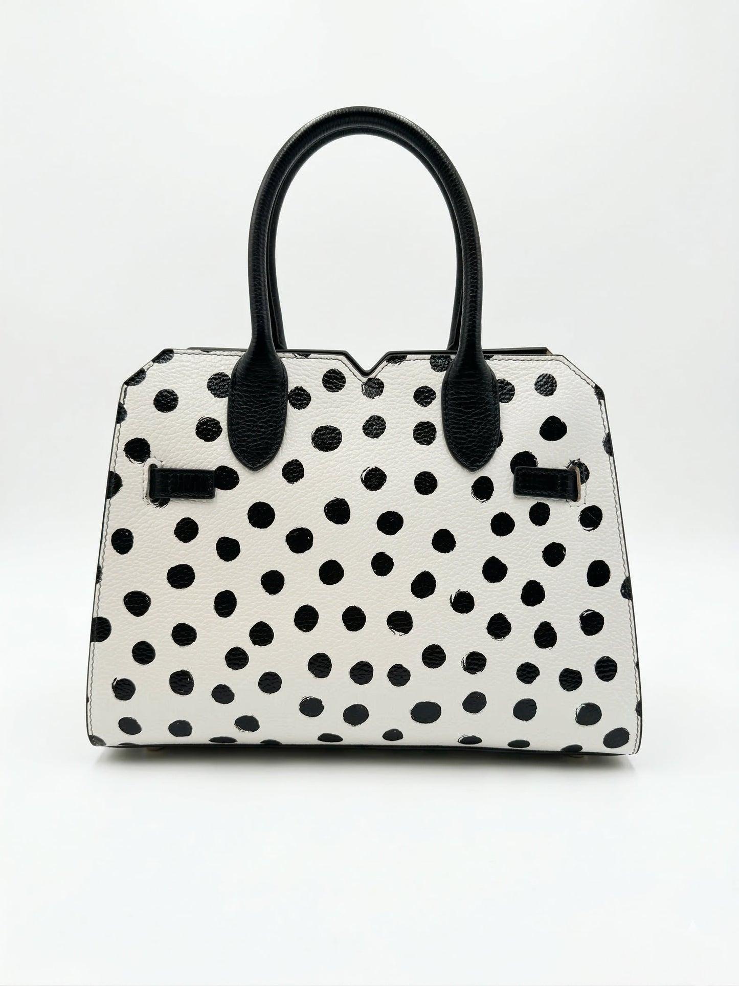 Structured Handbag in Genuine Dollaro Leather - Made in Italy - Art. DOT3