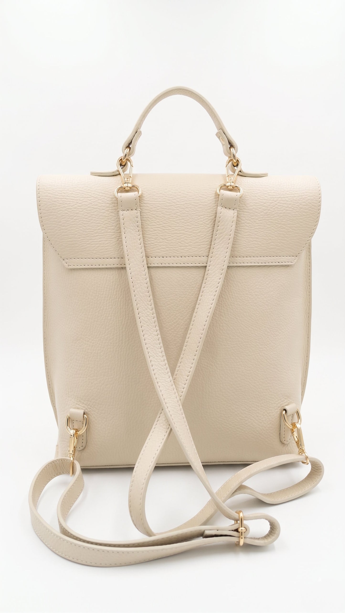 Structured Backpack in Genuine Dollaro Leather - Made in Italy - Art. 26095