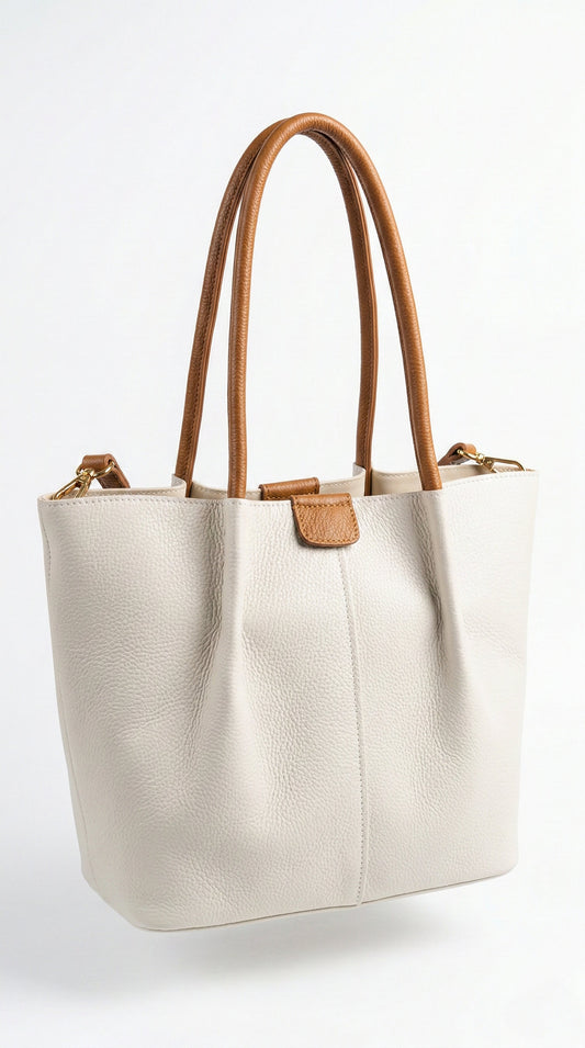 Soft Shoulder Bag in Genuine Dollaro Leather - Made in Italy - Art. 26052