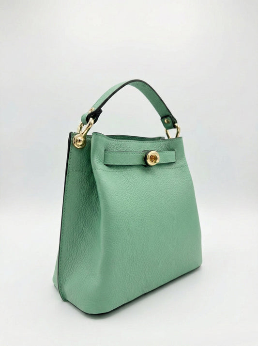 Structured Handbag in Genuine Dollaro Leather - Made in Italy - Made in Italy - Art. 26046