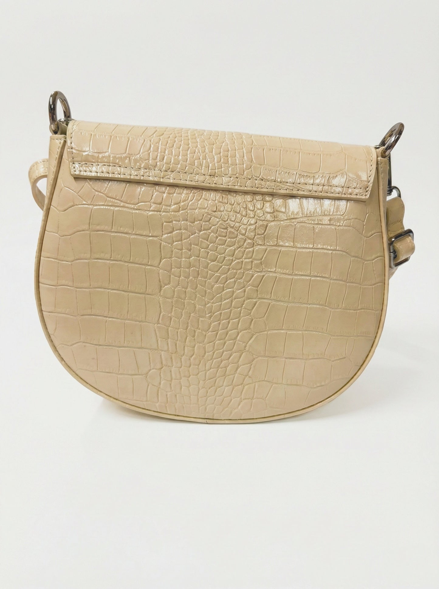 Structured Crossbody Bag in Genuine Croco Leather - Made in Italy - Art 26034