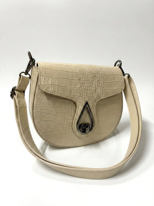 Structured Crossbody Bag in Genuine Croco Leather - Made in Italy - Art 26034