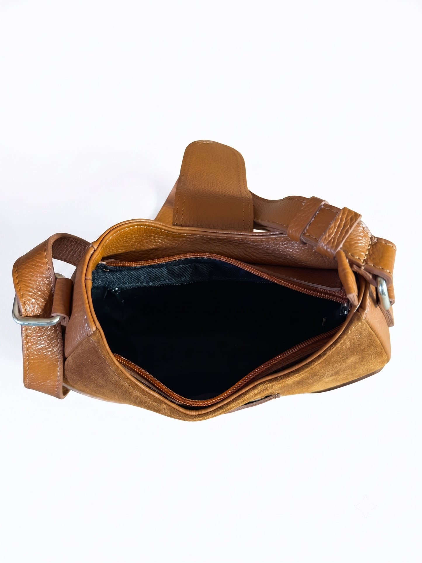 Soft Shoulder Bag in Genuine Suede and Dollaro Leather - Made in Italy - Art. 26119