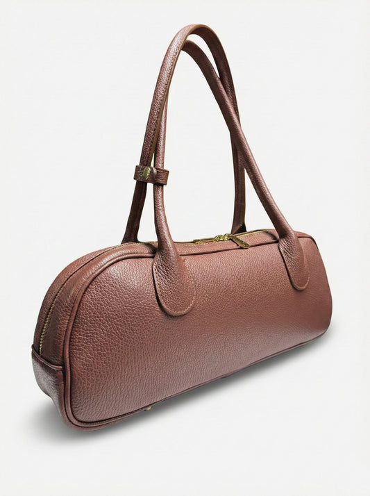 Structured Handbag in Genuine Dollar Leather - Made in Italy - Art. 26017