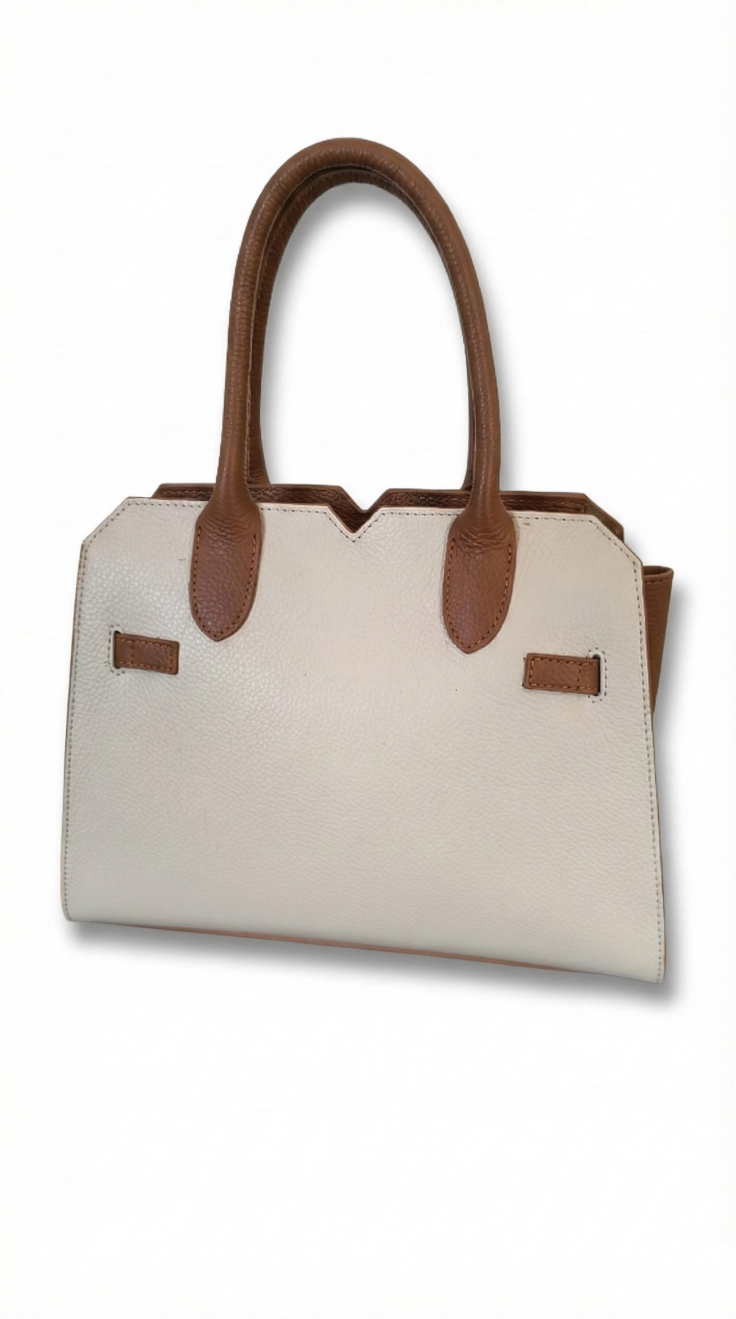 Structured Handbag in Genuine Dollar Leather - Made in Italy - Art. 26016