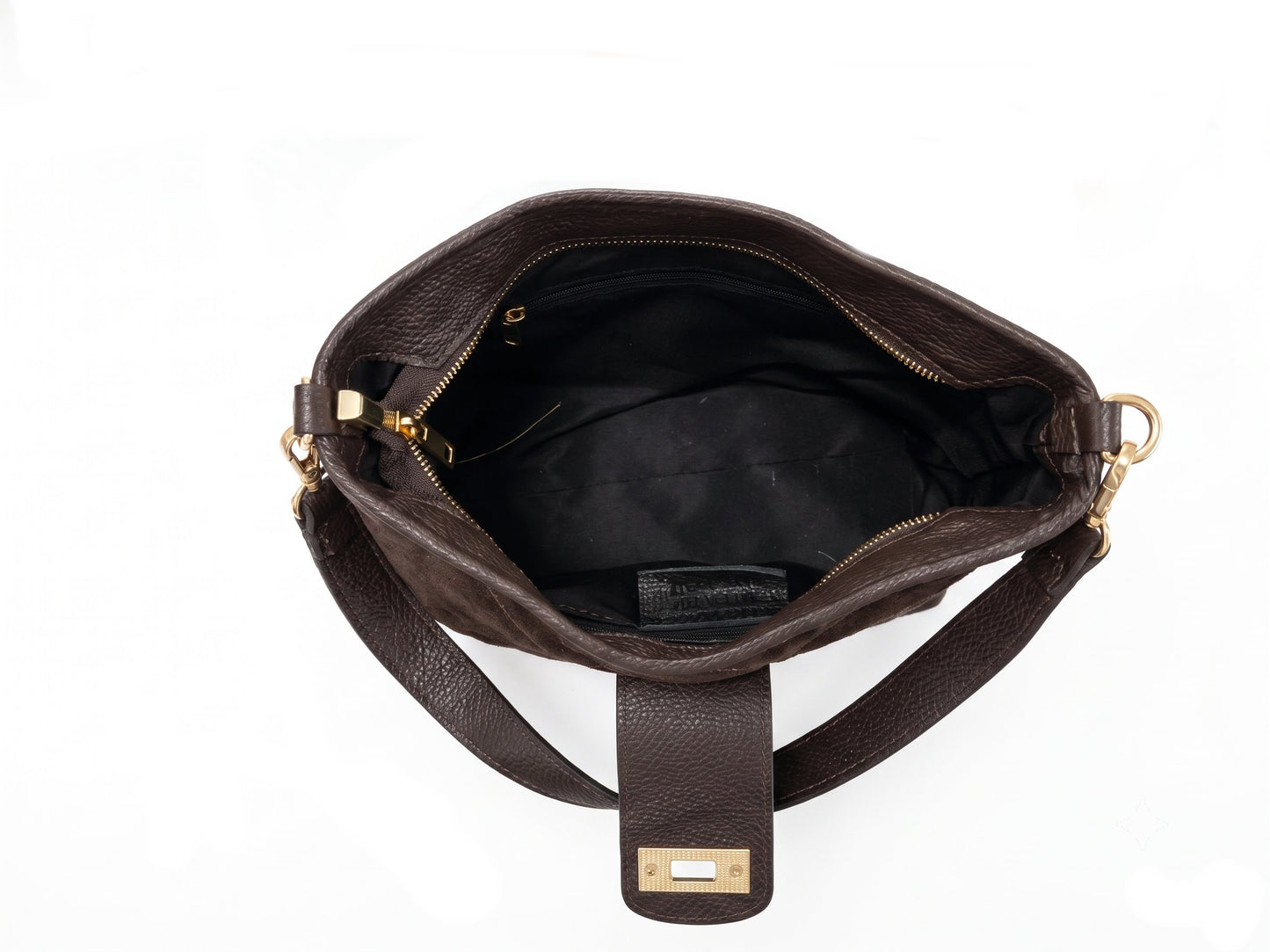 Soft Handbag in Genuine Suede Leather - Made in Italy - Art. 26125