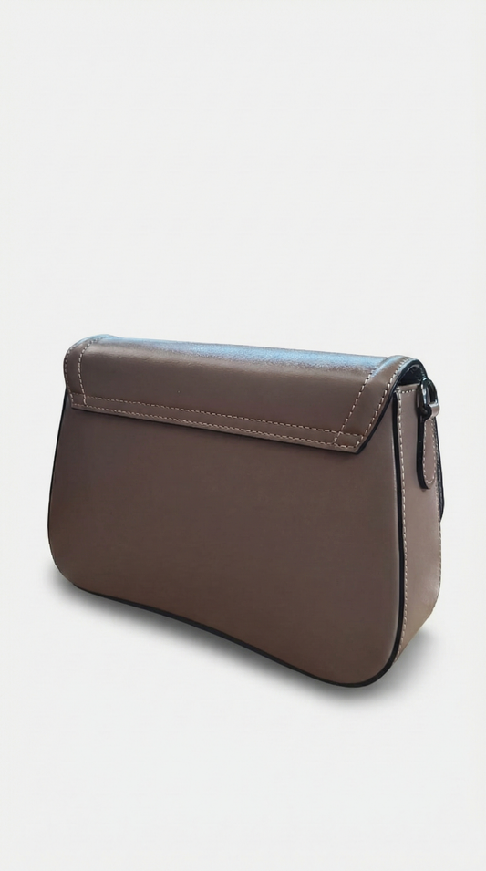 Structured Crossbody Bag in Genuine Ruga Leather - Made in Italy - 26005