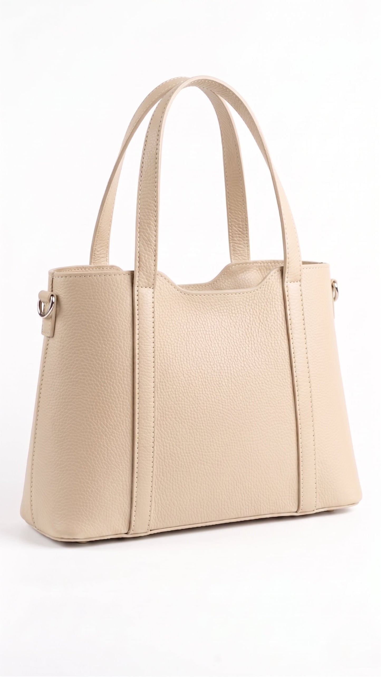 Structured Handbag in Genuine Dollaro and Suede Leather - Made in Italy - Art. 26092