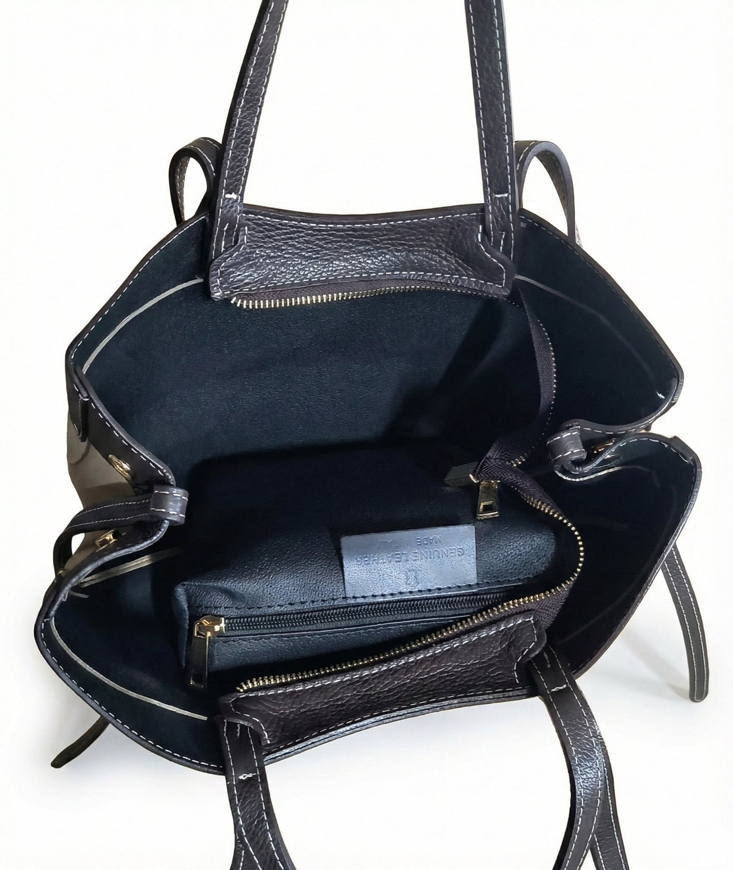 Soft Handbag and Crossbody Bag in Genuine Dollaro Leather - Made in Italy - Art. 26038