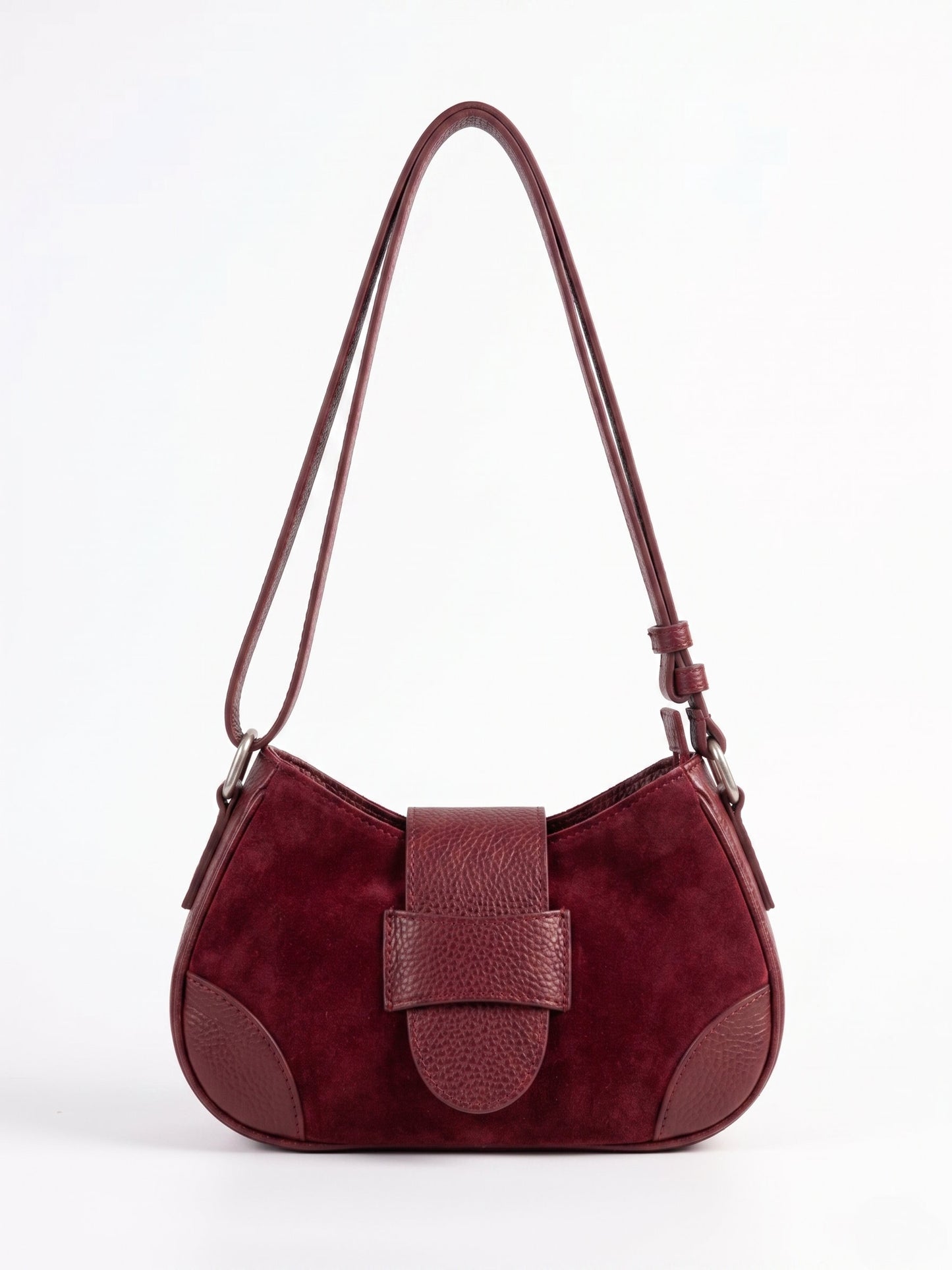 Soft Shoulder Bag in Genuine Suede and Dollaro Leather - Made in Italy - Art. 26119
