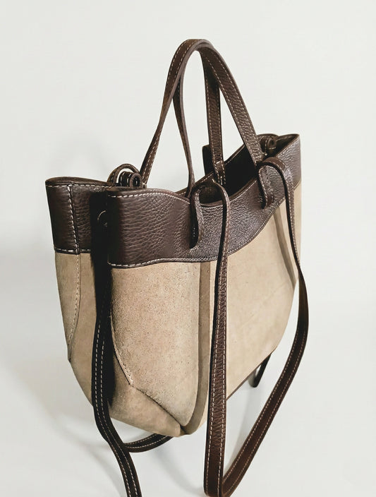 Soft Handbag and Crossbody Bag in Genuine Dollaro Leather - Made in Italy - Art. 26038