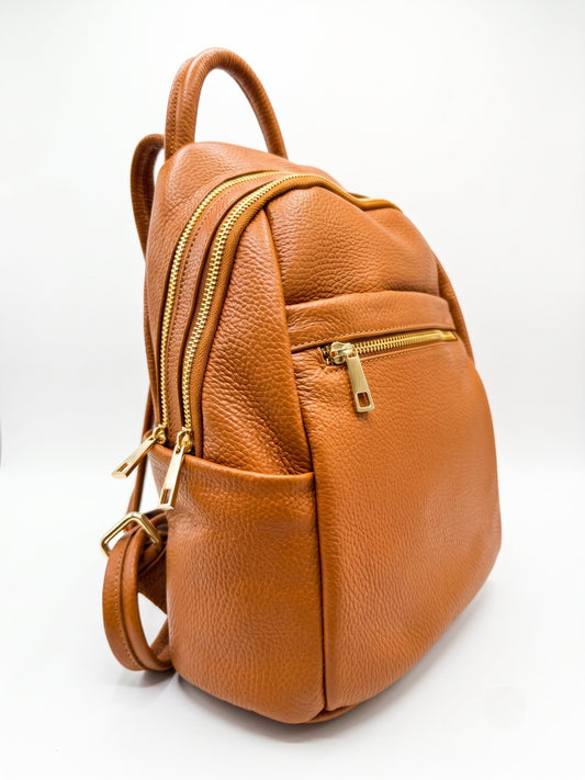 Soft Backpack in Genuine Dollaro Leather - Made in Italy - Art. 26143