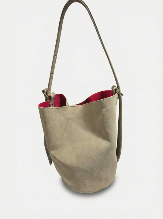 Soft Crossbody Bag in Genuine Suede Leather - Made in Italy - Art. 26009