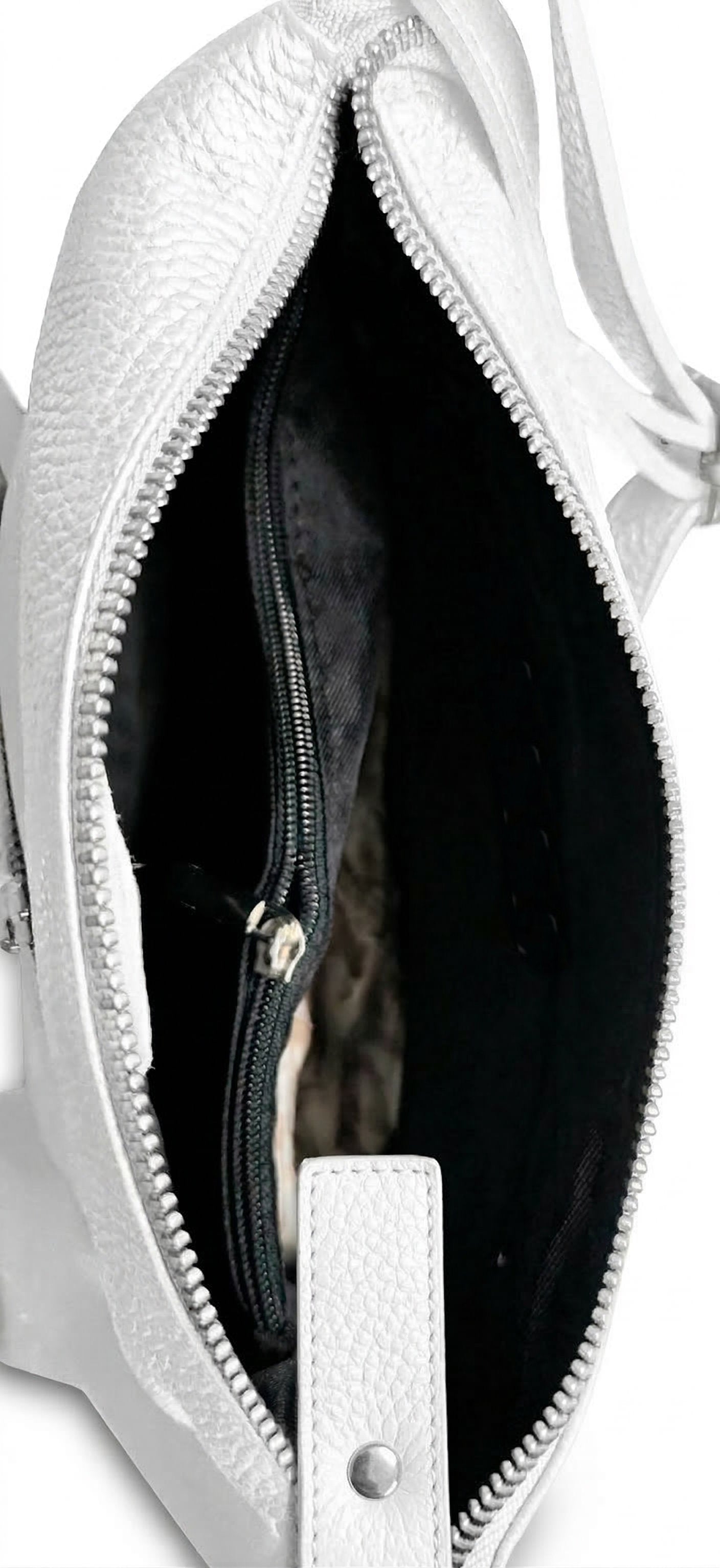 Soft Crossbody Bag in Genuine Dollaro and Croco Leather - Made in Italy - 26067
