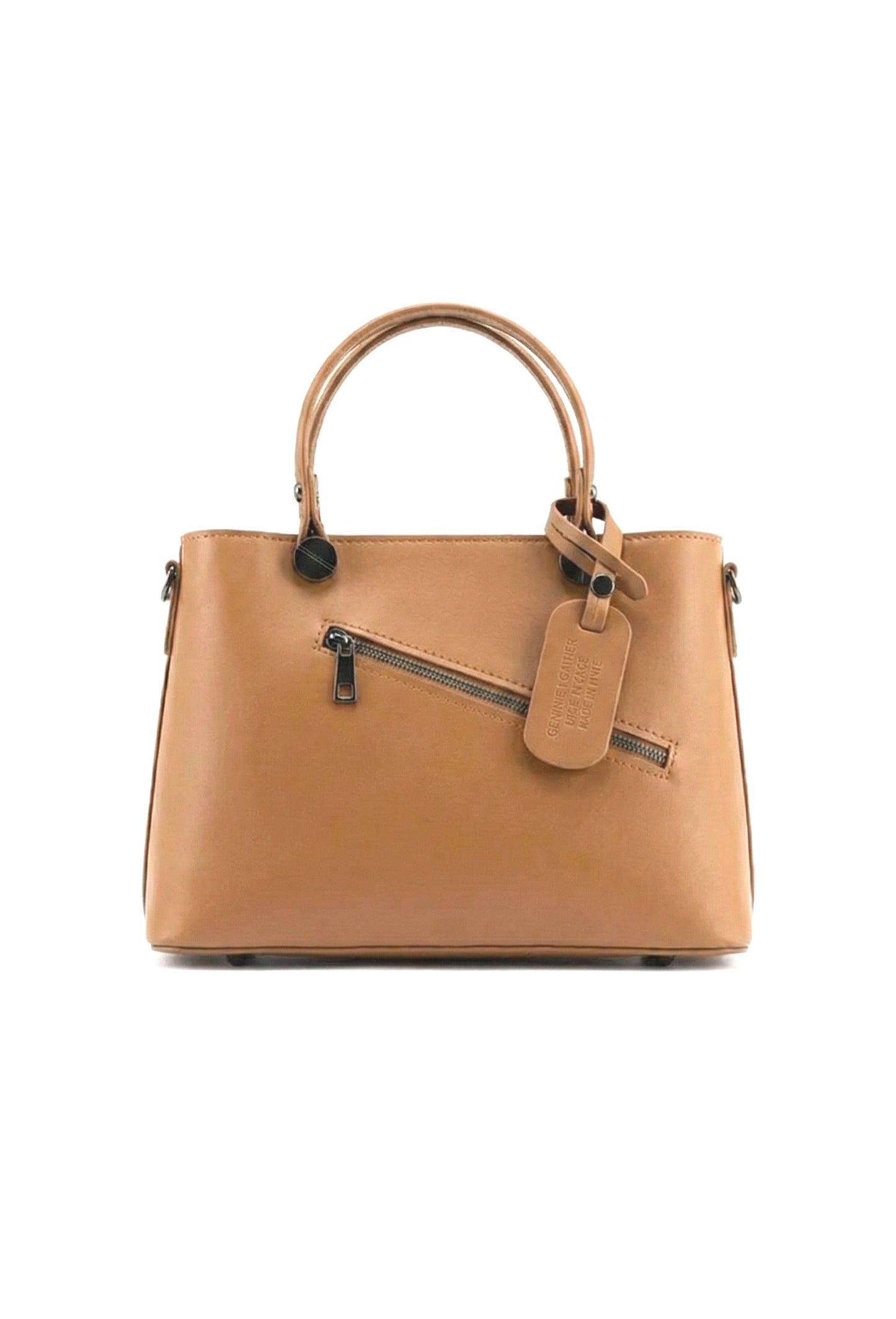 Structured Handbag in Genuine Ruga Leather - Made in Italy - Art. 25387