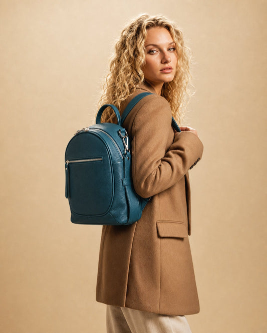 Structured Backpack in Genuine Dollaro and Croco Leather - Made in Italy - Art. 26088