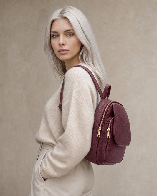 Soft Backpack in Genuine Dollaro Leather - Made in Italy - Art. 26111B