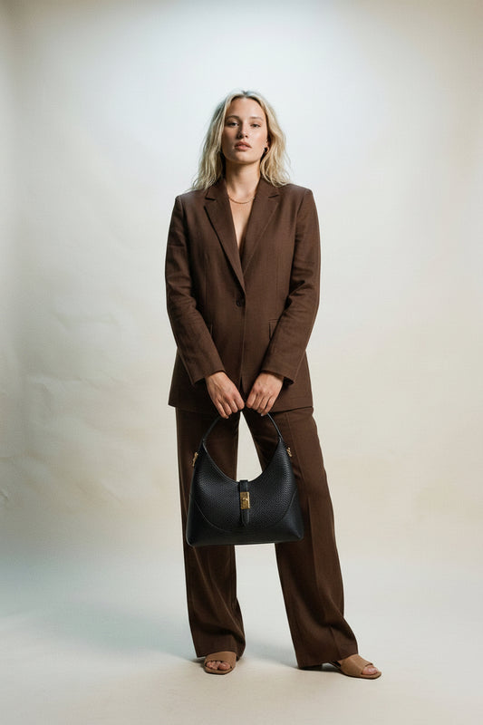 Soft Handbag in Genuine Dollaro Leather - Made in Italy - Art. 26099