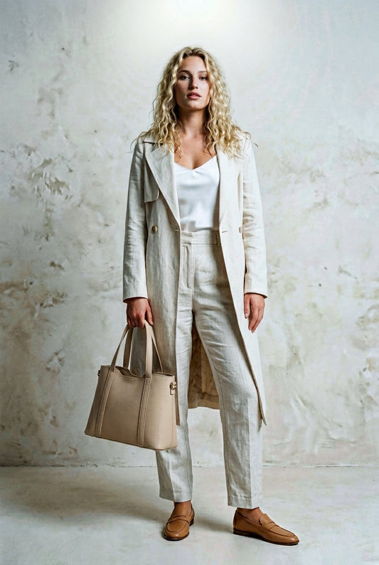 Structured Handbag in Genuine Dollaro and Suede Leather - Made in Italy - Art. 26092