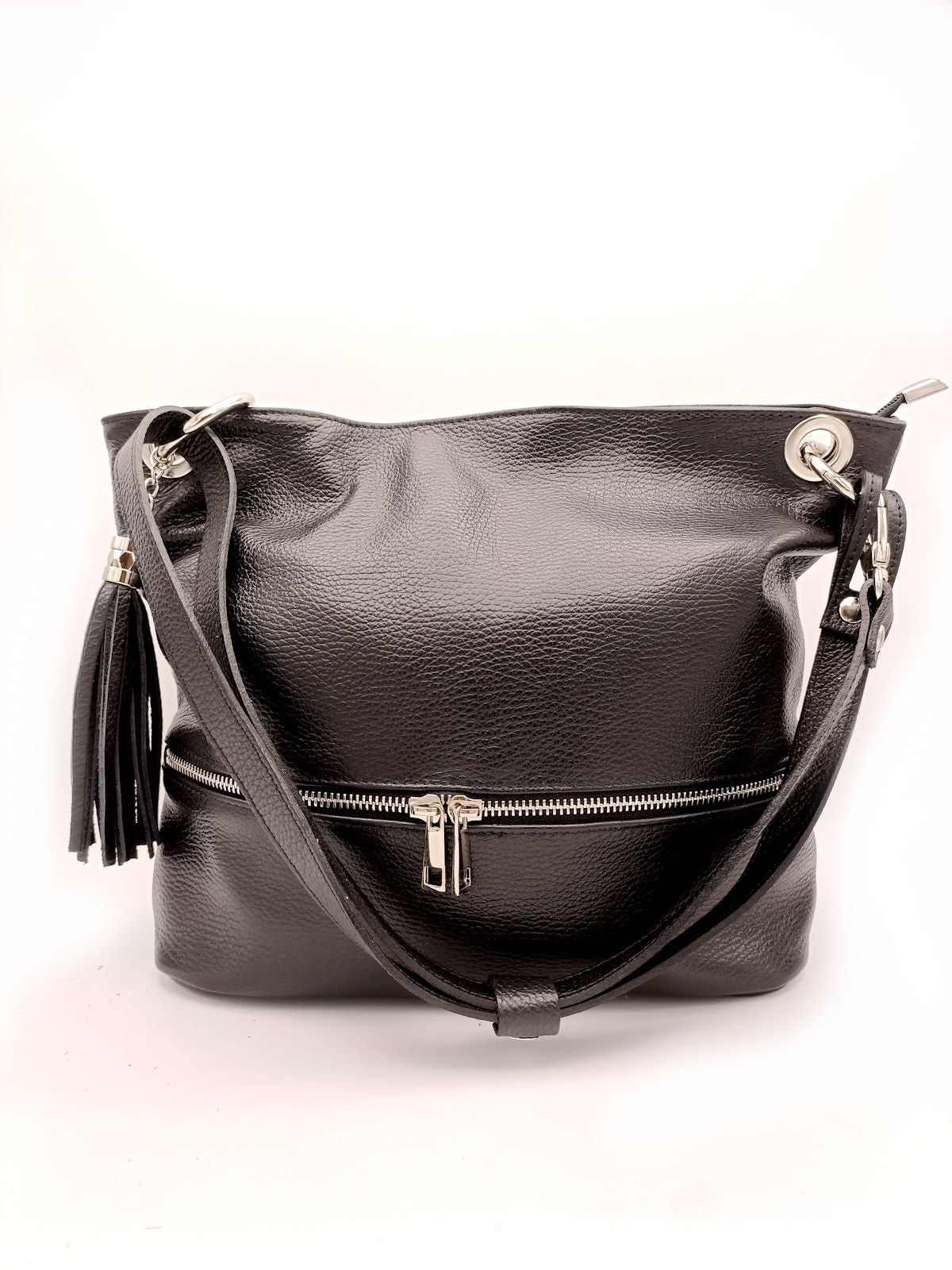 Genuine leather shoulder bag Made in Italy