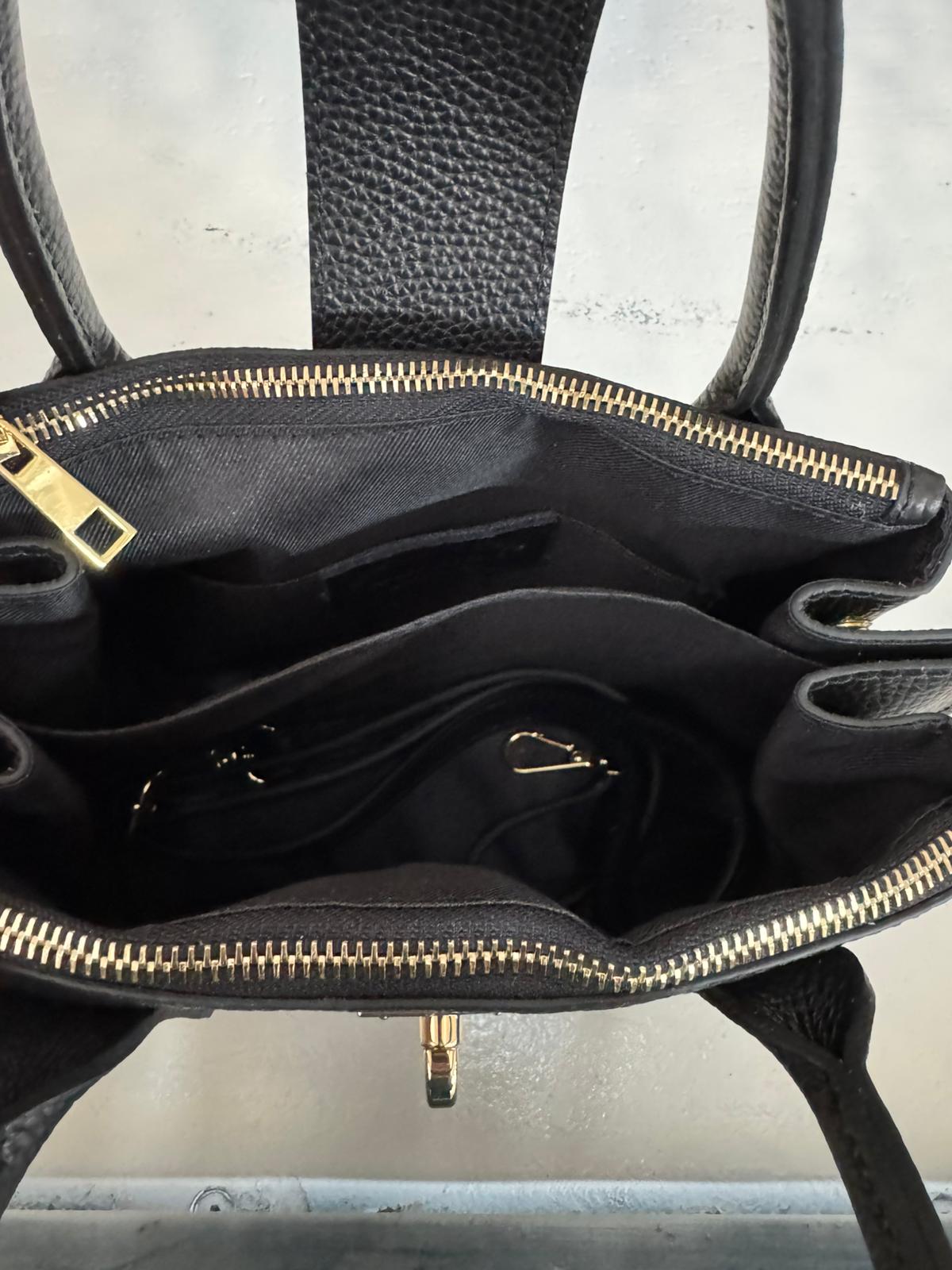 Structured Handbag in Genuine Dollar Leather - Made in Italy - Art. 26015