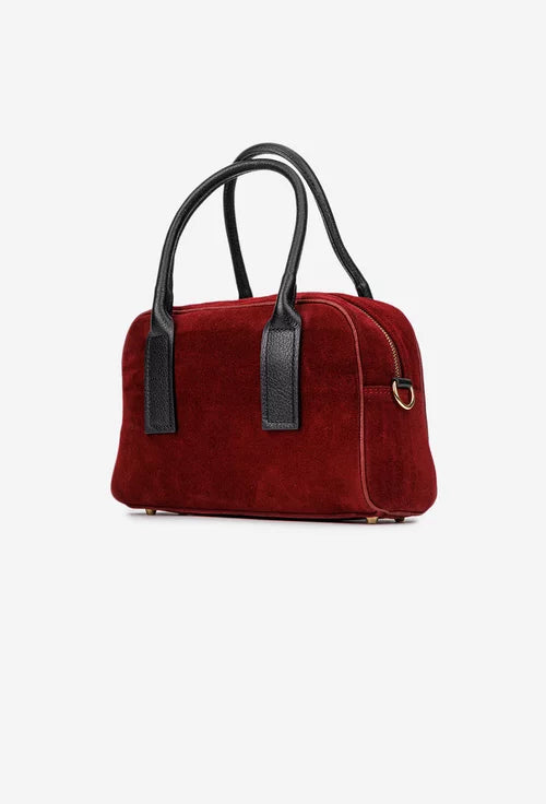 Structured Handbag in Genuine Suede Leather - Made in Italy - Art. 25385