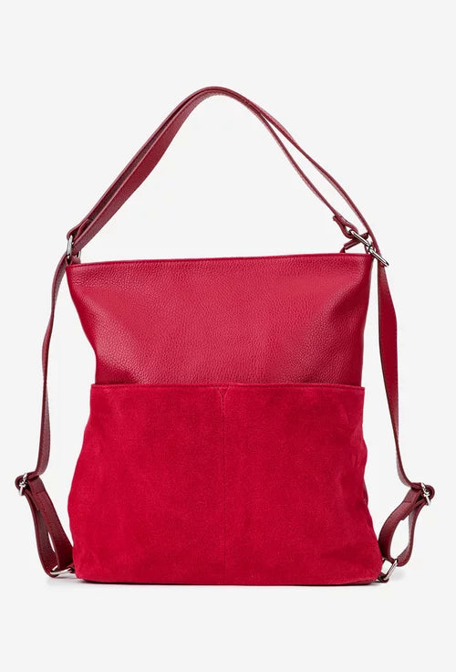 Soft Handbag and Backpack in Genuine Suede and Dollar Leather - Made in Italy - Art. 25392