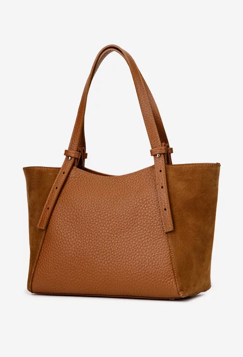 Structured Handbag in Genuine Dollar and suede Leather - Made in Italy - Art. 25404