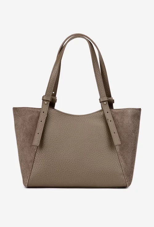 Structured Handbag in Genuine Dollar and suede Leather - Made in Italy - Art. 25404