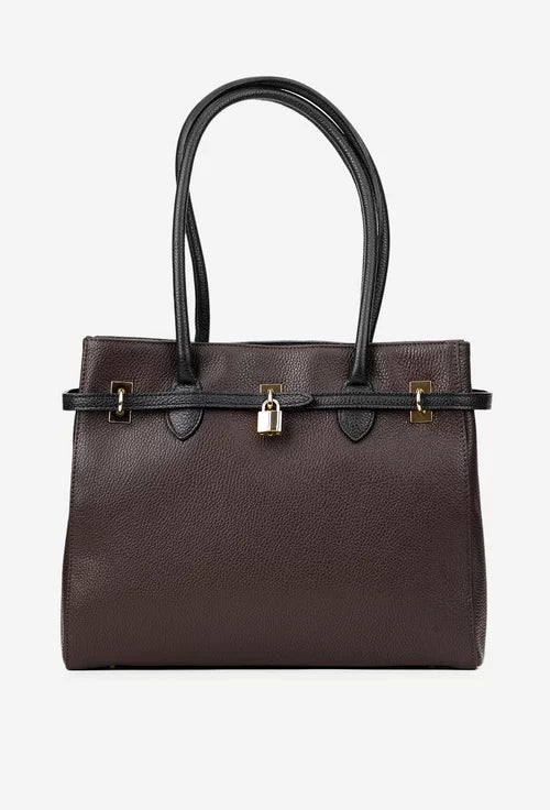 Structured Crossbody Bag in Genuine Dollar Leather - Made in Italy - Art. 25401