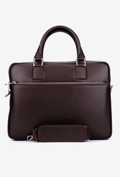 Structured Briefcase in Genuine Dollar Leather - Made in Italy - Art. 25396