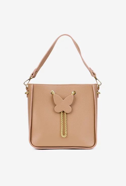 Genuine leather shoulder bag made in Italy
