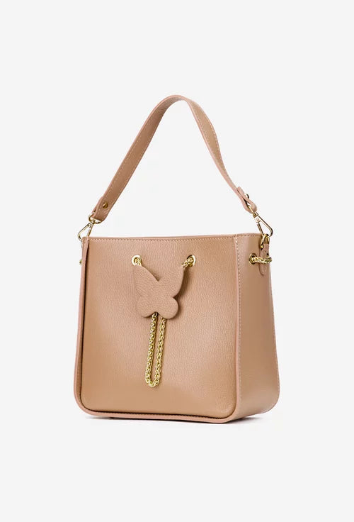 Genuine leather shoulder bag made in Italy