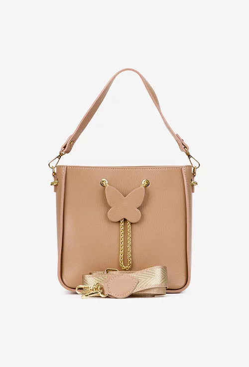 Genuine leather shoulder bag made in Italy