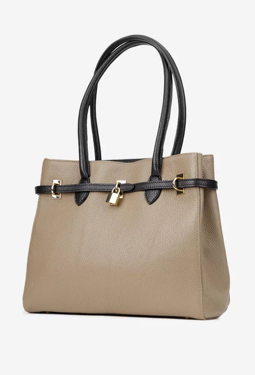 Structured Crossbody Bag in Genuine Dollar Leather - Made in Italy - Art. 25401