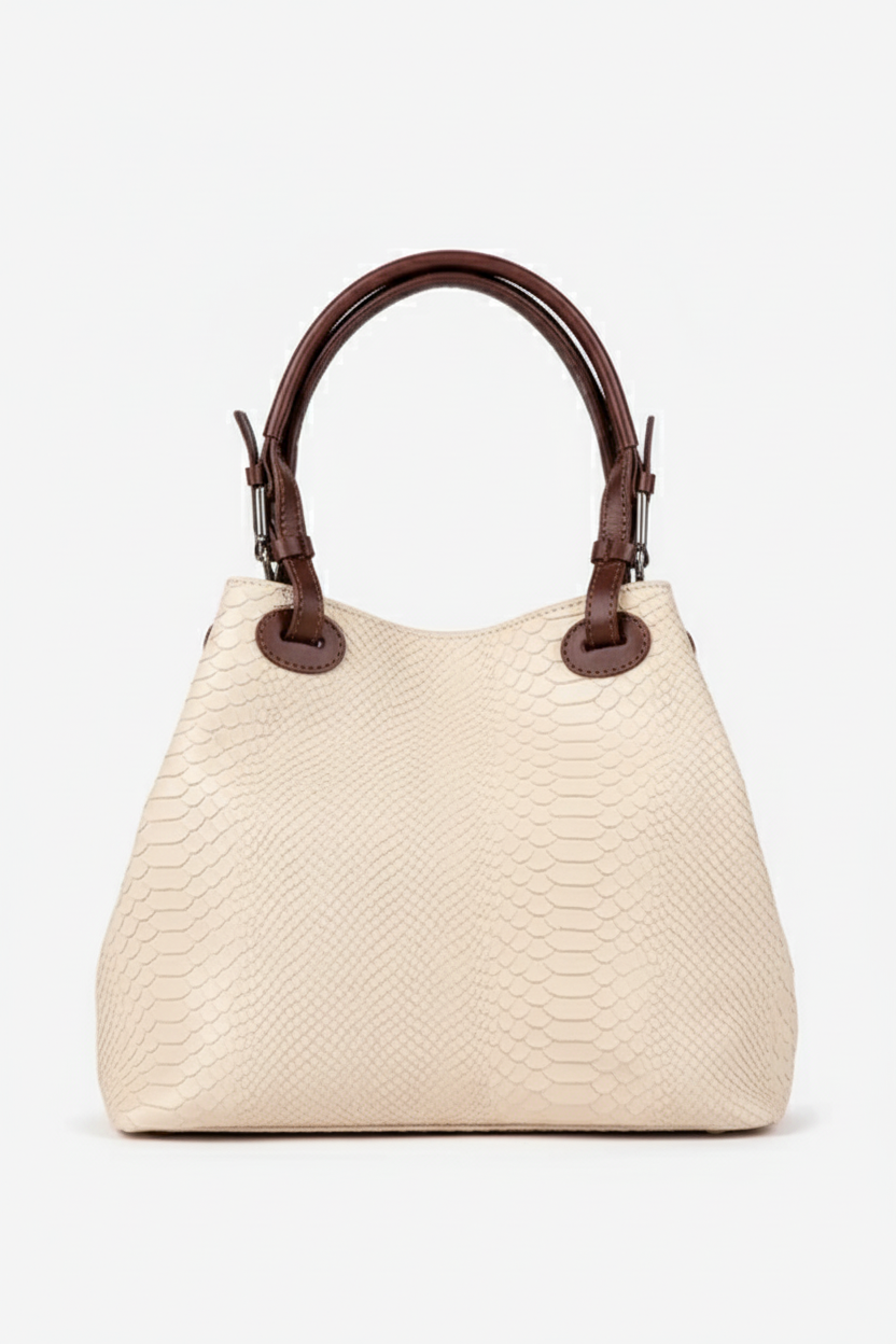 Soft handbag in Genuine Croco Leather - Made in Italy - Art. 25374