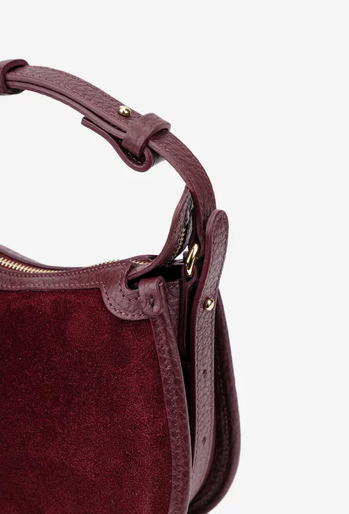 Structured Handbag in Genuine Suede Leather - Made in Italy - Art. 25393