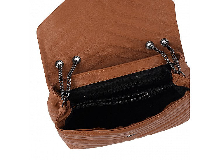 Genuine leather shoulder bag made in Italy