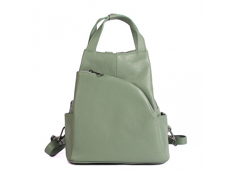 dollaro pebble leather backpack Structured Backpack in Genuine Dollaro Leather - Made in Italy