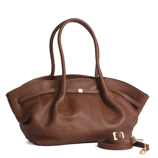 Soft Handbag and Crossbody Bag in Genuine Dollaro Leather - Made in Italy - Art. 26055