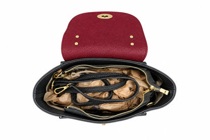 Structured Handbag in Genuine Dollaro Leather - Made in Italy - Art. 26157