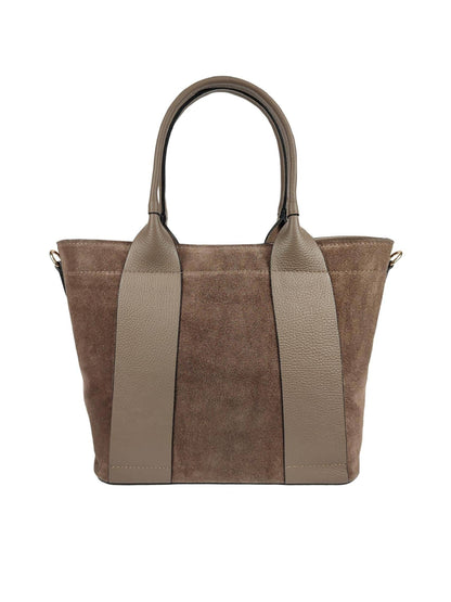 Soft Handbag in Genuine Suede and Dollar Leather - Made in Italy - Art. 24030