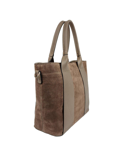 Soft Handbag in Genuine Suede and Dollar Leather - Made in Italy - Art. 24030