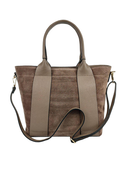 Soft Handbag in Genuine Suede and Dollar Leather - Made in Italy - Art. 24030