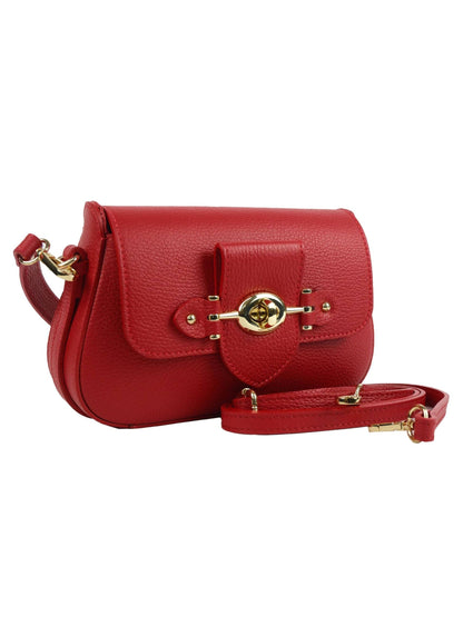 Structured Crossbody in Genuine Dollar Leather - Made in Italy - Art. 24028