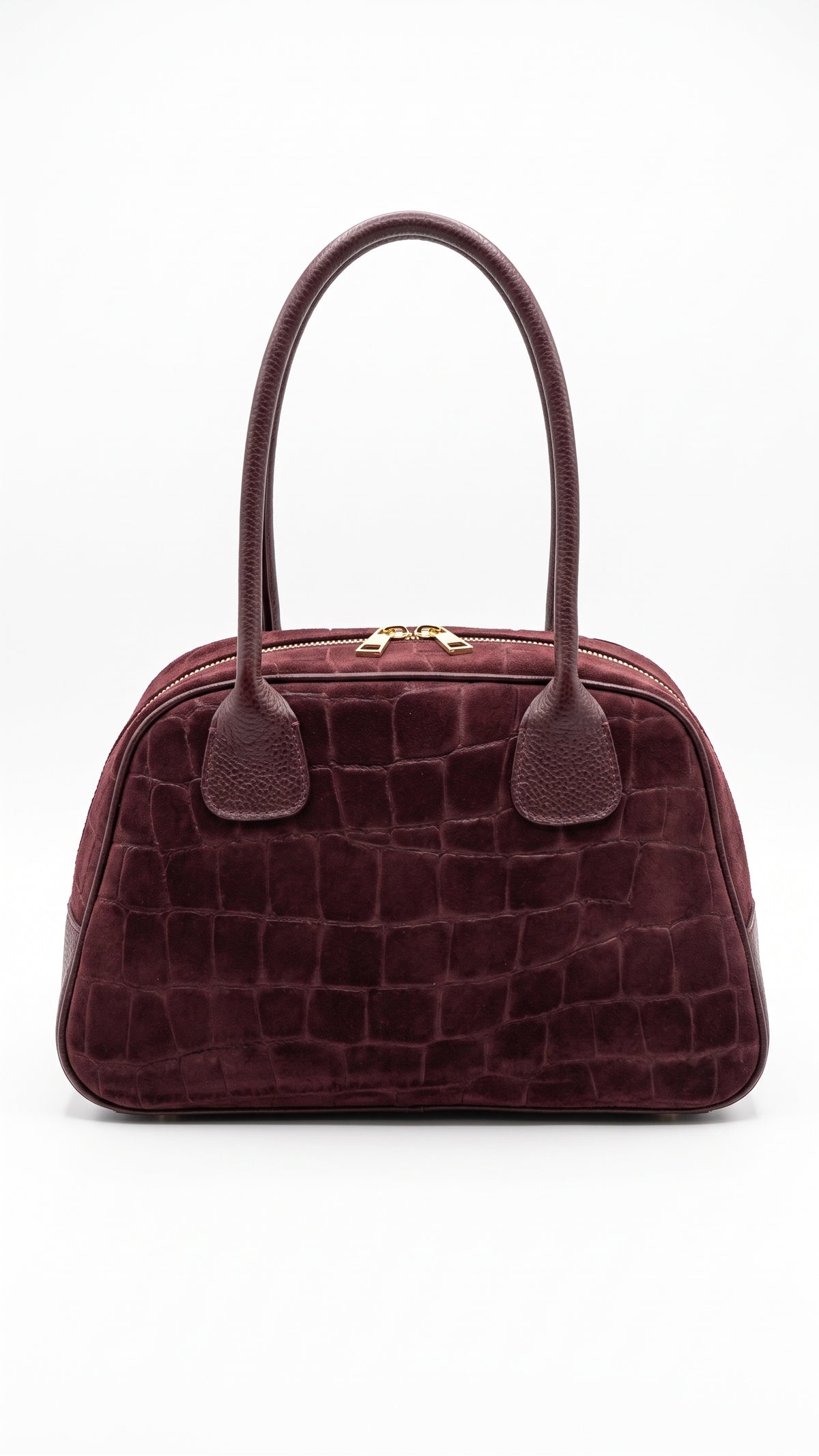 Structured Handbag in Genuine Printed Suede and Dollaro Leather - Made in Italy - Art. 26149