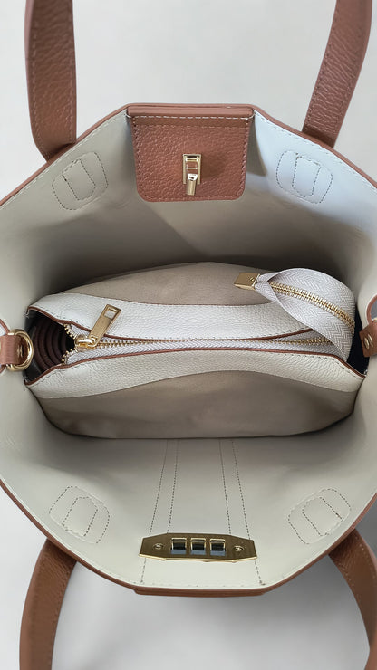 Soft Handbag in Genuine Dollar Leather - Made in Italy - Art. 26001